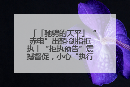 「驰骋的天平」“赤电”出鞘·剑指拒执︱“拒执预告”震撼督促，小心“执行”变“执刑”